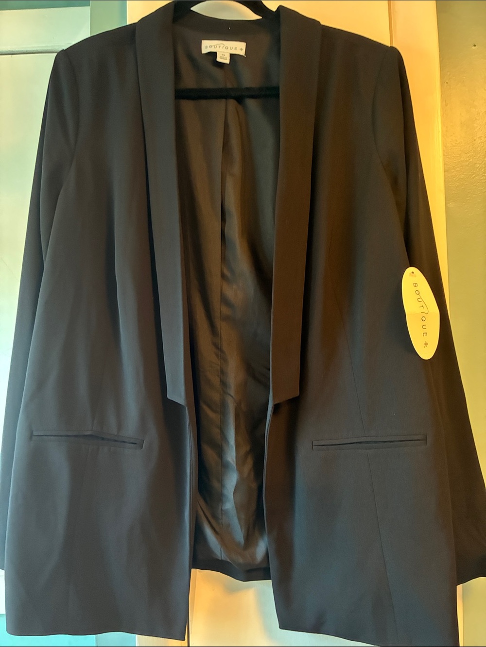 Black Women's Open-Front Blazer